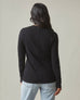 Women's Premium Slub Crew Long Sleeve Tee - Black
